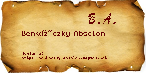 Benkóczky Absolon névjegykártya